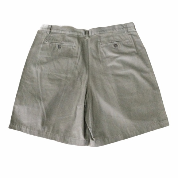 Men’s Grant Thomas 38 Large Khakis Chino Shorts Sage Olive Green Pleated NWOT - Picture 3 of 5